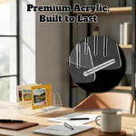Organizzatore da scrivania in acrilico con scomparti multipli, portadocumenti e smistatore per posta, ideale per ufficio e casa., YX254 Black, YX254 Clear