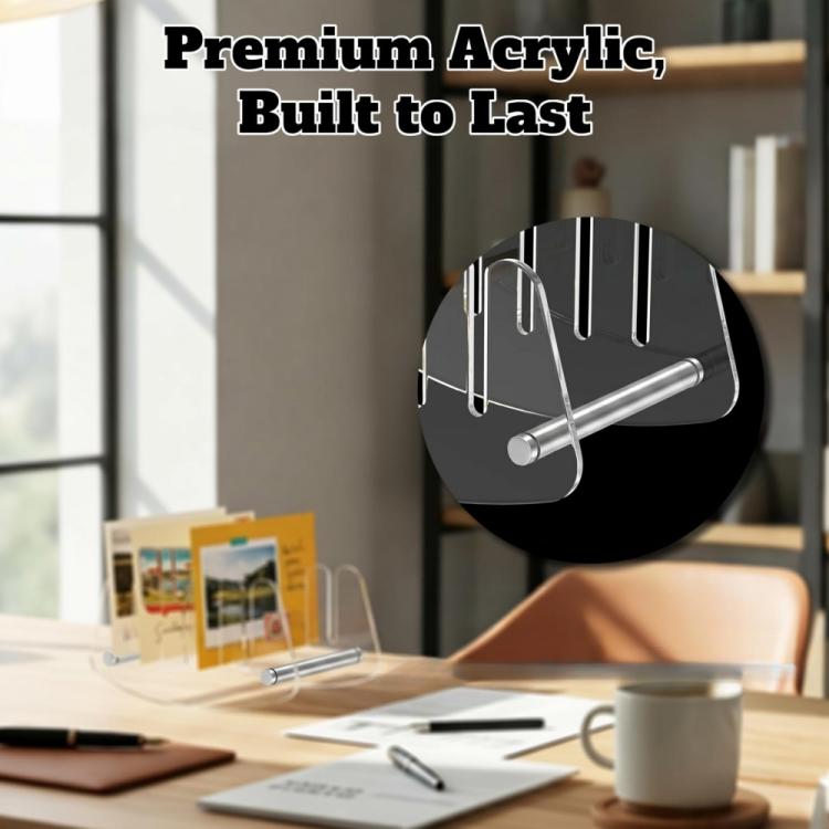 Organizzatore da scrivania in acrilico con scomparti multipli, portadocumenti e smistatore per posta, ideale per ufficio e casa., YX254 Black, YX254 Clear