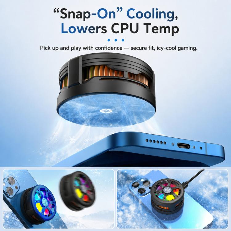 Ricarica wireless Q6 15W con dissipatore magnetico e raffreddamento RGB