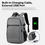 Zaino per laptop REMOID da 17 pollici, resistente all'acqua, ideale per viaggi e lavoro, con porta USB.