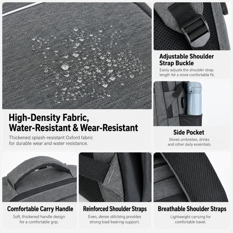 Zaino per laptop REMOID da 17 pollici, resistente all'acqua, ideale per viaggi e lavoro, con porta USB.