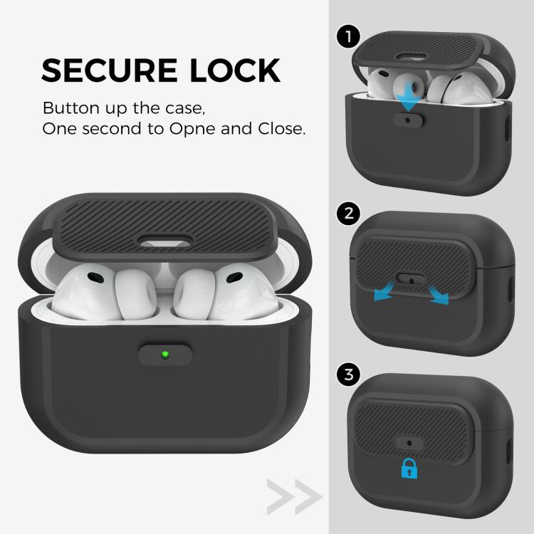 Custodia in silicone AhaStyle JY26 con chiusura di sicurezza e moschettone., For AiPods  Pro 3