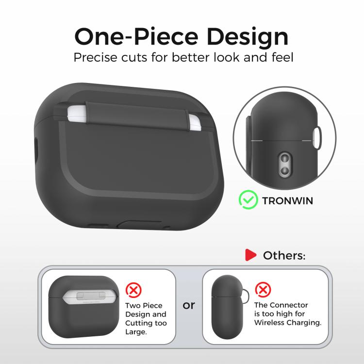 Custodia in silicone AhaStyle JY26 con chiusura di sicurezza e moschettone., For AiPods  Pro 3