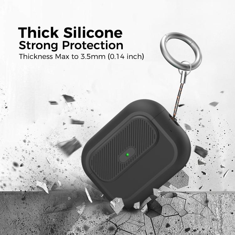Custodia in silicone AhaStyle JY26 con chiusura di sicurezza e moschettone., For AiPods  Pro 3