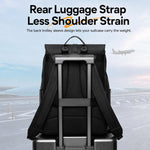 Zaino per laptop REMOID resistente all'acqua con cinghia per bagagli, 22 litri, sottile, ideale per viaggi e gite giornaliere.