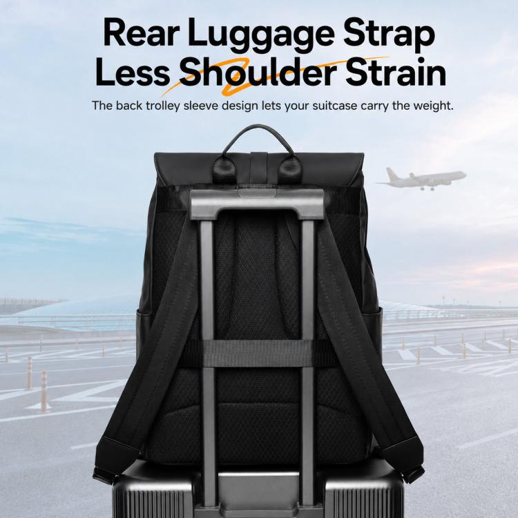 Zaino per laptop REMOID resistente all'acqua con cinghia per bagagli, 22 litri, sottile, ideale per viaggi e gite giornaliere.