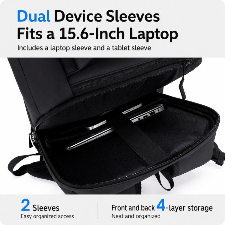 Zaino da viaggio REMOID per laptop con scomparto per scarpe e porta di ricarica USB.