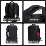 Zaino da viaggio REMOID per laptop con scomparto per scarpe e porta di ricarica USB.