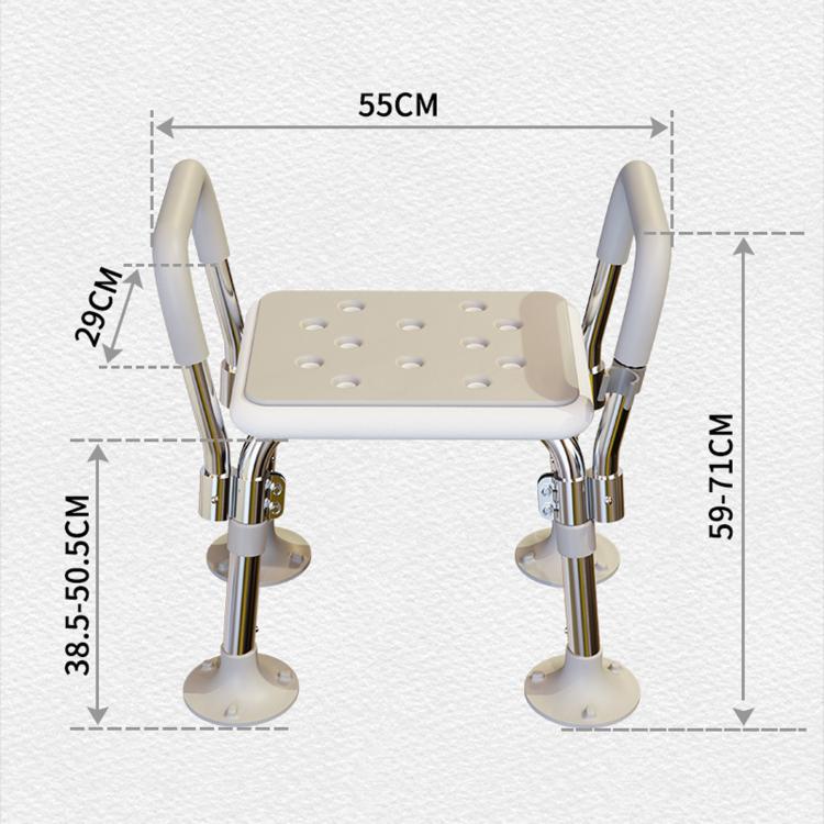 Sedia da bagno antiscivolo con ventosa per anziani, sgabello da bagno regolabile per doccia e WC, doppio utilizzo