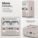 Custodia retrò in silicone AhaStyle JY29 con moschettone, For AiPods Pro 3