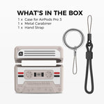 Custodia retrò in silicone AhaStyle JY29 con moschettone, For AiPods Pro 3
