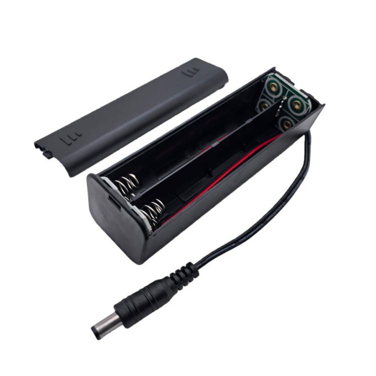 Portabatterie 8 AA con interruttore ON/OFF, custodia portatile da 12 V per doppie batterie A con connettore maschio CC da 5,5 mm x 2,1 mm., 8 AA 12V Square