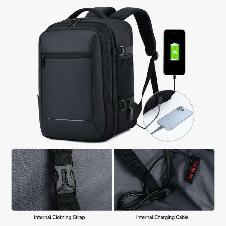 Zaino da viaggio REMOID M007 per laptop, resistente all'acqua, ideale per lavoro e come bagaglio a mano, con porta USB.