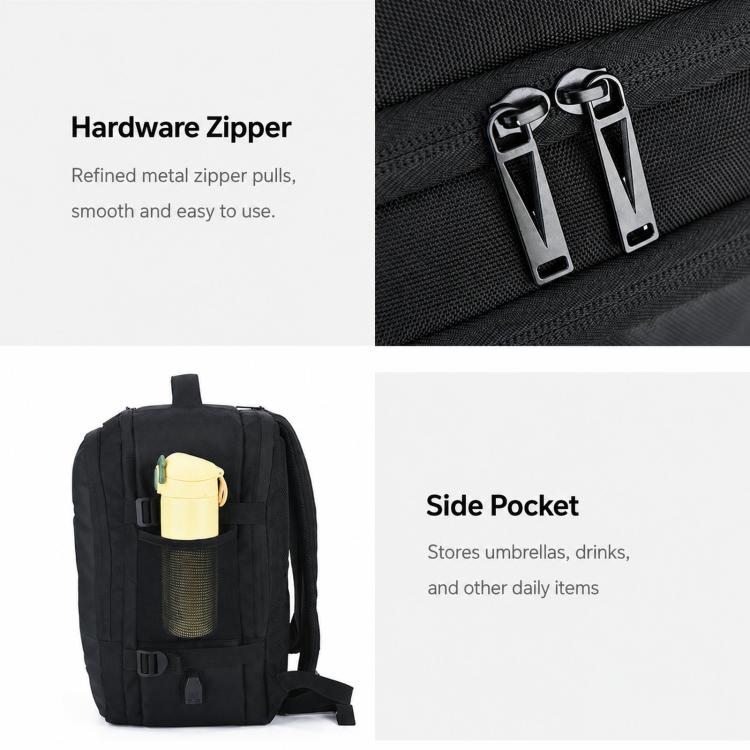 Zaino da viaggio REMOID M007 per laptop, resistente all'acqua, ideale per lavoro e come bagaglio a mano, con porta USB.