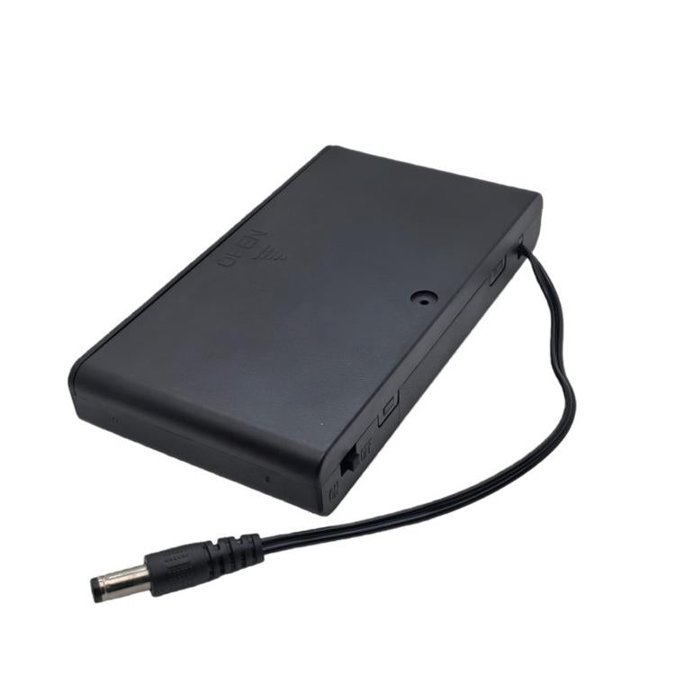 Portabatterie 8 AA con coperchio e interruttore ON/OFF, contenitore piatto per batterie da 12 V con connettore maschio CC da 5,5 mm x 2,1 mm., 8 AA 12V Flat