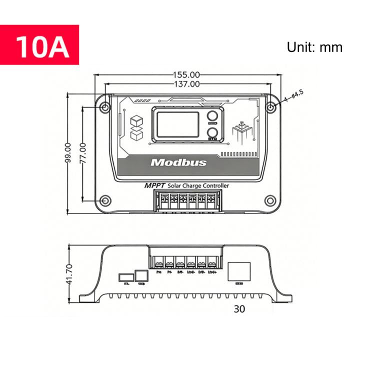 Regolatore di carica solare MPPT 12/24V universale con protocollo di comunicazione RS485, interfaccia TTL e standard MODBUS, compatibile con 12/24V., SUNCON-DJ2410, SUNCON-DJ2420, SUNCON-DJ2430, SUNCON-DJ2440, SUNCON-DJ2460