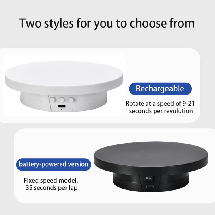 Supporto girevole elettrico a 360 gradi per display e riprese in diretta streaming, 10cm Plugged In White, 10cm Plugged In Black, 11cm Rechargeable White, 11cm Rechargeable Black, 15cm Plugged In White, 15cm Plugged In Black, 15cm Rechargeable White   ...