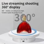 Supporto girevole elettrico a 360 gradi per display e riprese in diretta streaming, 10cm Plugged In White, 10cm Plugged In Black, 11cm Rechargeable White, 11cm Rechargeable Black, 15cm Plugged In White, 15cm Plugged In Black, 15cm Rechargeable White   ...