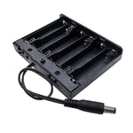 Portabatterie per 6 batterie AA da 9V con coperchio e interruttore ON/OFF. Contenitore per doppie batterie A con connettore maschio CC da 5,5 mm x 2,1 mm., 6 AA 9V