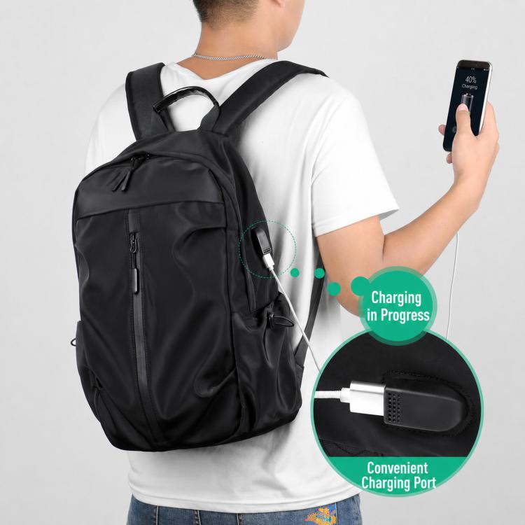 Zaino REMOID casual da viaggio per laptop, resistente all'acqua, ideale per la scuola e dotato di porta USB.
