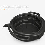 Vaschetta di raccolta olio in plastica con manici e beccuccio, vasca per cambio fluidi resistente., 10L, 15L