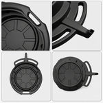 Vaschetta di raccolta olio in plastica con manici e beccuccio, vasca per cambio fluidi resistente., 10L, 15L