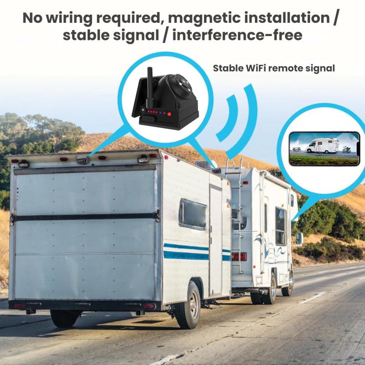 Telecamera da cruscotto HD wireless WIFI ad energia solare magnetica per retromarcia, F25C