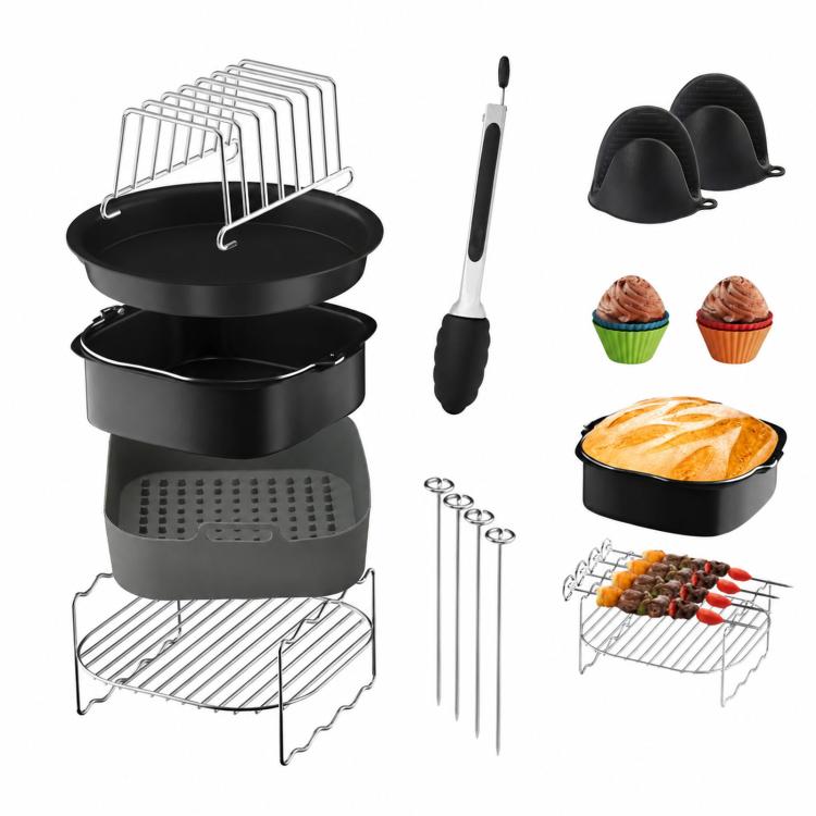 Kit da forno con rivestimento in silicone, griglia, teglia per torte, For Ninja AF180 - 9 Pcs Set Single Zone, For Ninja AF180 - 10 Pcs Set Single Zone, For Ninja AF300 - Dual Zone Set, For Ninja AF400 - XL Dual Zone Set                                ...