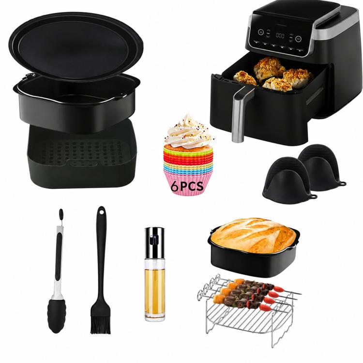Kit da forno con rivestimento in silicone, griglia, teglia per torte, For Ninja AF180 - 9 Pcs Set Single Zone, For Ninja AF180 - 10 Pcs Set Single Zone, For Ninja AF300 - Dual Zone Set, For Ninja AF400 - XL Dual Zone Set                                ...