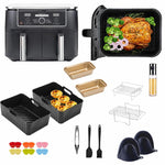 Kit da forno con rivestimento in silicone, griglia, teglia per torte, For Ninja AF180 - 9 Pcs Set Single Zone, For Ninja AF180 - 10 Pcs Set Single Zone, For Ninja AF300 - Dual Zone Set, For Ninja AF400 - XL Dual Zone Set                                ...