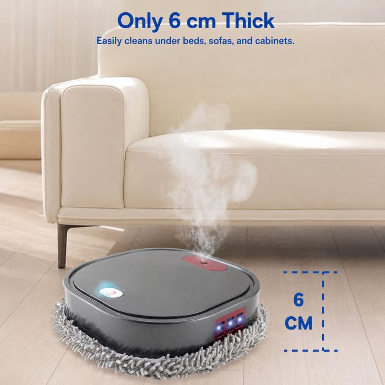Robot lavapavimenti intelligente, ideale per pavimenti asciutti e bagnati, con umidificatore a spruzzo., Dark Gray