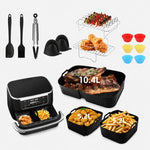 Cestino FlexBasket 10.4L MegaZone per Ninja AF500 AF500EU, 3 Pcs Silicone Liners Set, 10 Pcs Accessories Kit, 11 Pcs Accessories Kit, 13 Pcs Accessories Kit, 15 Pcs Deluxe Accessories Kit