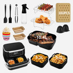 Cestino FlexBasket 10.4L MegaZone per Ninja AF500 AF500EU, 3 Pcs Silicone Liners Set, 10 Pcs Accessories Kit, 11 Pcs Accessories Kit, 13 Pcs Accessories Kit, 15 Pcs Deluxe Accessories Kit