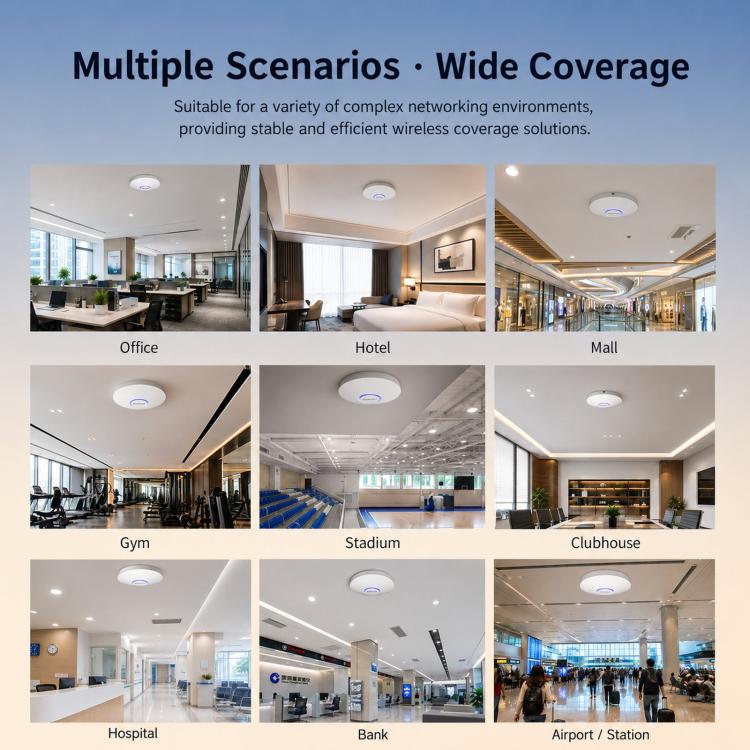 Access point WiFi 6 COMFAST CF-E392AX AX3000 ad alta potenza da soffitto con doppia porta Gigabit Ethernet, CF-E392AX