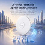 Access point WiFi 6 COMFAST CF-E392AX AX3000 ad alta potenza da soffitto con doppia porta Gigabit Ethernet, CF-E392AX