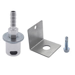 Valvola di scarico da 5/16 di pollice con installazione remota per serbatoi di carburante per autoveicoli, Silver, Silver + Bracket + Screws