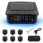 Sistema di monitoraggio della pressione degli pneumatici TPMS a energia solare con luce ambientale a LED, External 4-Wheel, External 6-Wheel, Built-in 4-Wheel, Built-in 6-Wheel