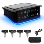 Sistema di monitoraggio della pressione degli pneumatici TPMS a energia solare con luce ambientale a LED, External 4-Wheel, External 6-Wheel, Built-in 4-Wheel, Built-in 6-Wheel