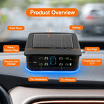 Sistema di monitoraggio della pressione degli pneumatici TPMS a energia solare con luce ambientale a LED, External 4-Wheel, External 6-Wheel, Built-in 4-Wheel, Built-in 6-Wheel