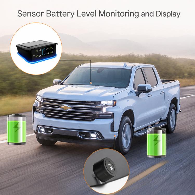 Sistema di monitoraggio della pressione degli pneumatici TPMS a energia solare con luce ambientale a LED, External 4-Wheel, External 6-Wheel, Built-in 4-Wheel, Built-in 6-Wheel