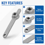 Chiave per foro quadrato di uscita aria radiatore in acciaio inox 304, 70.5x9.2mm