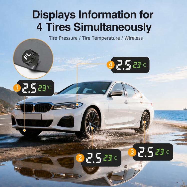 Sistema di monitoraggio della pressione degli pneumatici TPMS alimentato tramite USB a 5V, Buzzer External