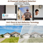 Telecamera di sicurezza domestica intelligente 2K HD con doppia staffa, Wi-Fi, senza fori, per finestre.