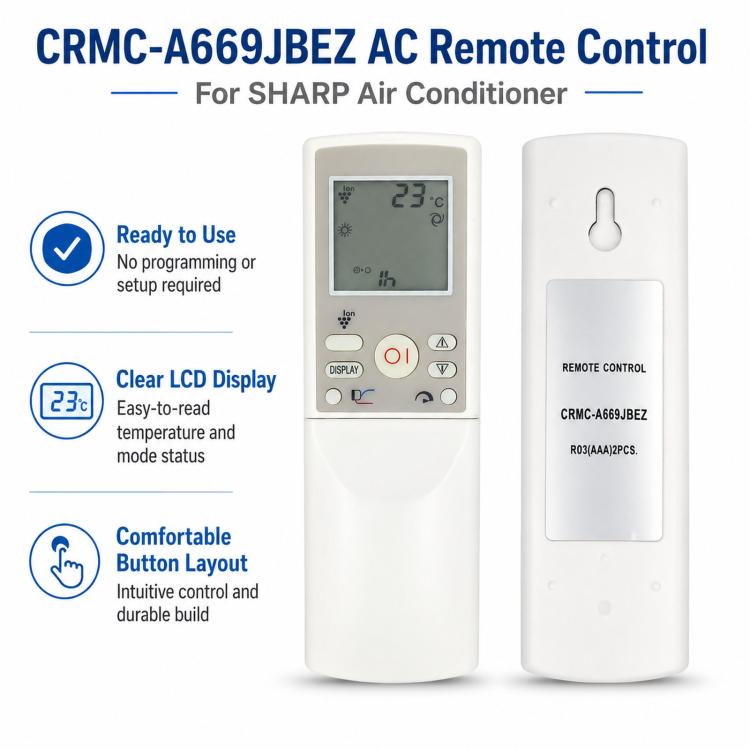 Telecomando di ricambio per condizionatore d'aria SHARP CRMC-A669JBEZ, CRMC-A669JBEZ