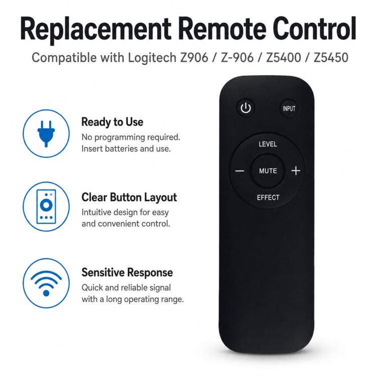 Telecomando sostitutivo per sistema di altoparlanti surround 5.1 Logitech Z906 / Z-906 / Z5400 / Z5450, For Logitech Z906
