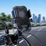 Supporto universale per telefono da moto con simpatico gatto, supporto per cellulare per bici e scooter, Handlebar Mount Black, Rearview Mirror Mount Black, Handlebar Mount Pink, Rearview Mirror Mount Pink