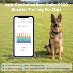 Dispositivo antiabbaio a scossa elettrica con app intelligente, collare intelligente per l'addestramento degli animali domestici.