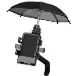 Supporto per cellulare da moto con parasole, mini ombrello, supporto universale per cellulare da bici, For Handlebar, For Rearview Mirror