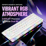Tastiera meccanica da gioco e-sport MONSGEEK Verve 68 ARGB con tasti a 2 strati e interruttori magnetici, ideale per e-sport., Wired, 3-Mode