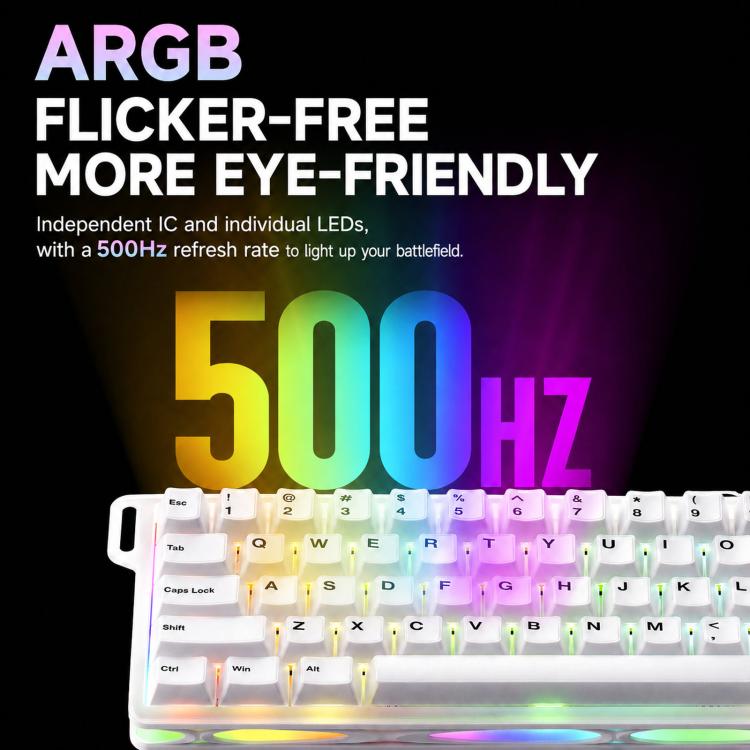 Tastiera meccanica da gioco e-sport MONSGEEK Verve 68 ARGB con tasti a 2 strati e interruttori magnetici, ideale per e-sport., Wired, 3-Mode